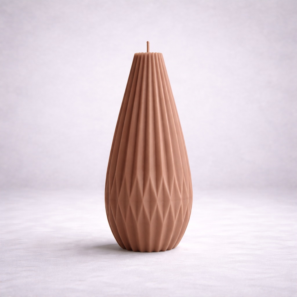 Origami Pillar Candle Tall – Handmade Decorative Soy Wax Candle